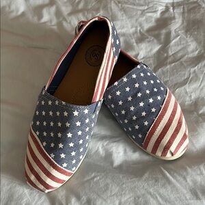 SO Women's Star and Stripe Canvas Shoes - Red, White, and Blue
